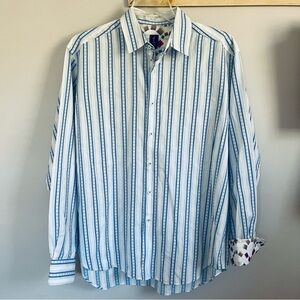 1 Like No Other Limited Edition Glenaden Blue Patterned Men's Shirt Size 4 (XL)